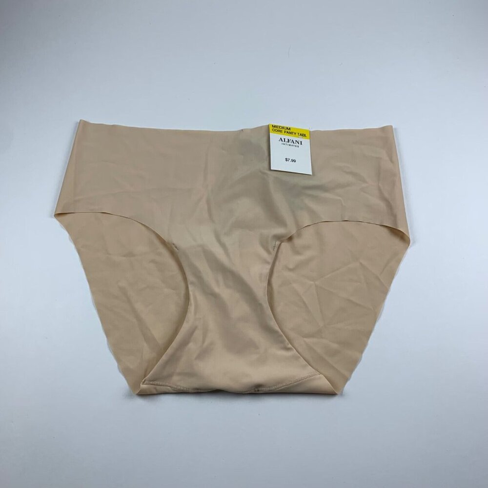 ALFANI Women's Nylon Stretch Laser Cut Hipster Beige Underwear Panty Size M